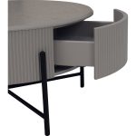 QUADRO D80cm Melamine Top Round Coffee Table-Grey - Image 3