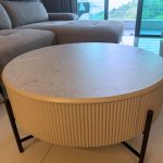 QUADRO D80cm Melamine Top Round Coffee Table-Grey - Image 11