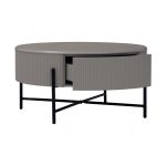 QUADRO D80cm Melamine Top Round Coffee Table-Grey - Image 9