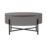 QUADRO D80cm Melamine Top Round Coffee Table-Grey - Image 8