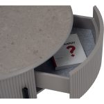 QUADRO D80cm Melamine Top Round Coffee Table-Grey - Image 4