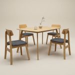 RICKY 4 Seater Full Solid Dining Set-Natural - Image 2