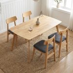 RICKY 4 Seater Full Solid Dining Set-Natural - Image 2