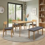 RICKY 6 Seater Full Solid Dining Set-Natural - Image 5