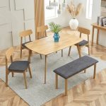 RICKY 6 Seater Full Solid Dining Set-Natural - Image 2