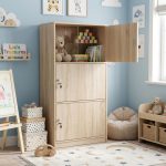 ROBIN 3 Door Storage Cabinet With Key Lock-Sonoma Oak - Image 2