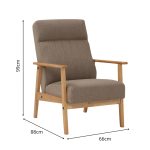 SABBIA Wooden Lounge Chair-Light Brown - Image 4