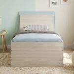 SOFTIE Single Size Storage Bed Frame-White Wash