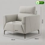 SPEZIA Pet Friendly 1 Seater Sofa-Grey - Image 5