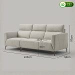 SPEZIA Pet Friendly 3 Seater Sofa-Grey - Image 4
