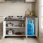 TAVOLA Tile Top Modular Kitchen Cabinet-White Wash - Image 2