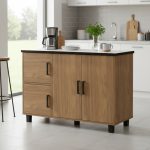 TAVOLA Tile Top Modular Kitchen Cabinet-Walnut - Image 2