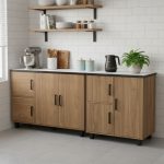 TAVOLA Tile Top Modular Kitchen Cabinet-Walnut - Image 3