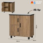 TAVOLA Tile Top Modular Kitchen Cabinet-Walnut - Image 5