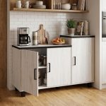 TAVOLA Tile Top Modular Kitchen Cabinet-White Wash - Image 4