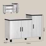 TAVOLA Tile Top Modular Kitchen Cabinet-White Wash - Image 11