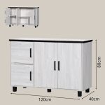 TAVOLA Tile Top Modular Kitchen Cabinet-White Wash - Image 9