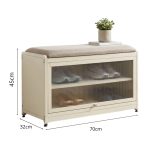 TENUTA 70cm Metal Shoe Bench-Grey - Image 6