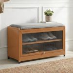 TENUTA 70cm Metal Shoe Bench-Brown