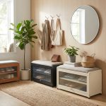 TENUTA 70cm Metal Shoe Bench-Grey - Image 2