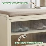 TENUTA 70cm Metal Shoe Bench-Ivory - Image 9