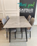 CASTELLO 4 Seater Sintered Stone Dining Set-Grey Top - Image 8