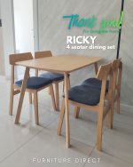 RICKY 4 Seater Full Solid Dining Set-Natural - Image 6