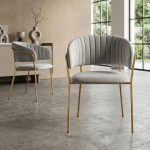 MARYSE Velvet Fabric Arm Chair-2 Colors - Image 2