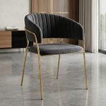 MARYSE Velvet Fabric Arm Chair-2 Colors - Image 8