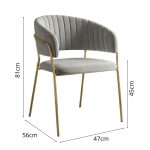 MARYSE Velvet Fabric Arm Chair-2 Colors - Image 11