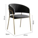 MARYSE Velvet Fabric Arm Chair-2 Colors - Image 10