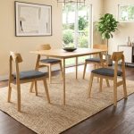 RICKY 4 Seater Full Solid Dining Set-Natural