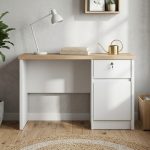 VINO 120cm Thicker Top Study Desk-White+Oak