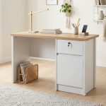 VINO 120cm Thicker Top Study Desk-White+Oak - Image 2