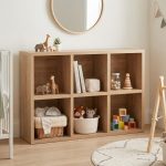 VINO 6 Compartment Storage Cabinet-Mellow Oak - Image 2