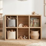 VINO 6 Compartment Storage Cabinet-Mellow Oak