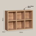 VINO 6 Compartment Storage Cabinet-Mellow Oak - Image 5