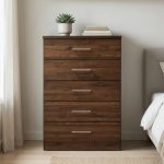 VOLUTA 5 Drawer Chest-Walnut