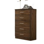 VOLUTA 5 Drawer Chest-Walnut - Image 4