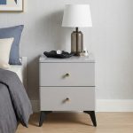 VARESE 2 Drawers Bedside Table-Grey