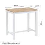 WOODIE 90x60cm Full Solid Bar Table-2 Colors - Image 4