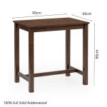 WOODIE 90x60cm Full Solid Bar Table-2 Colors - Image 3