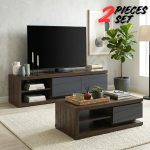 [Package] ZOLA 180cm 2 In 1 Living Set-Walnut