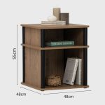 FLAVIO 2 Tier Bedside Table-Dark Oak - Image 3