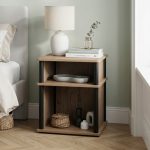 FLAVIO 2 Tier Bedside Table-Dark Oak - Image 2