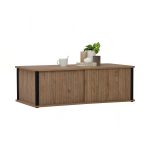 FLAVIO 110cm Sliding Door Coffee Table-Dark Oak - Image 8