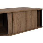 FLAVIO 110cm Sliding Door Coffee Table-Dark Oak - Image 5