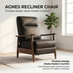 AGNES Push Back Wooden Recliner-Black - Image 2