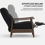 AGNES Push Back Wooden Recliner-Black - Image 3