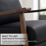 AGNES Push Back Wooden Recliner-Black - Image 4